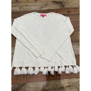 Lilly Pulitzer Athea Tassel Sweater Sz S White (2250)